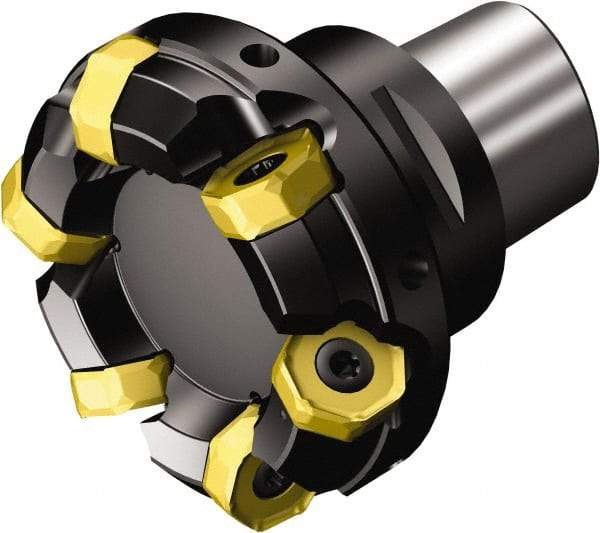 Sandvik Coromant - 80mm Cut Diam, 63mm Arbor Hole, 5.2mm Max Depth of Cut, 42° Indexable Chamfer & Angle Face Mill - 9 Inserts, 745R-2109 Insert, Right Hand Cut, 9 Flutes, Through Coolant, Series Coromill 745 - Industrial Tool & Supply