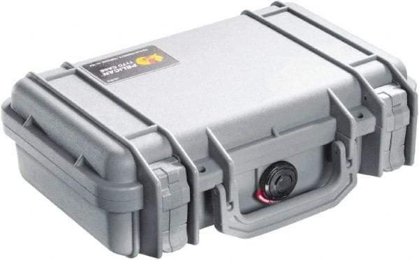 Pelican Products, Inc. - 8-11/32" Wide x 3-25/32" High, Clamshell Hard Case - Silver, Polyethylene - Industrial Tool & Supply