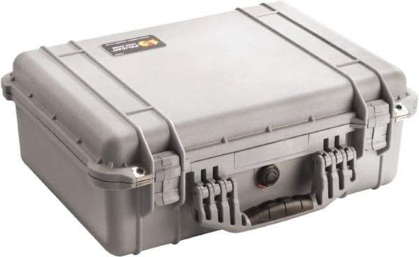 Pelican Products, Inc. - 15-49/64" Wide x 7-13/32" High, Clamshell Hard Case - Silver, Polyethylene - Industrial Tool & Supply