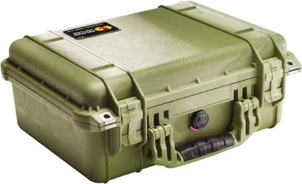 Pelican Products, Inc. - 13" Wide x 6-53/64" High, Clamshell Hard Case - Olive, Polyethylene - Industrial Tool & Supply
