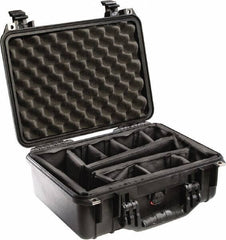 Pelican Products, Inc. - 13" Wide x 6-53/64" High, Clamshell Hard Case - Black, Polyethylene - Industrial Tool & Supply