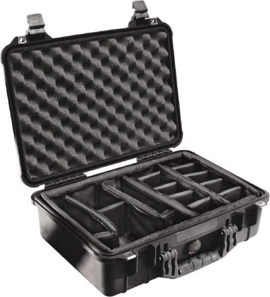 Pelican Products, Inc. - 14-1/16" Wide x 6-15/16" High, Clamshell Hard Case - Black, Polyethylene - Industrial Tool & Supply