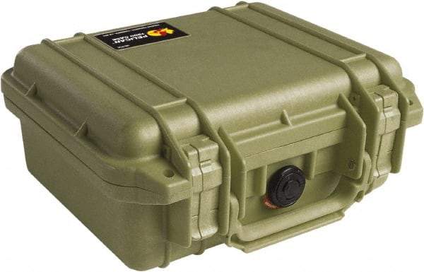 Pelican Products, Inc. - 9-11/16" Wide x 4-7/8" High, Clamshell Hard Case - Olive, Polyethylene - Industrial Tool & Supply