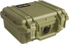 Pelican Products, Inc. - 9-11/16" Wide x 4-7/8" High, Clamshell Hard Case - Olive, Polyethylene - Industrial Tool & Supply