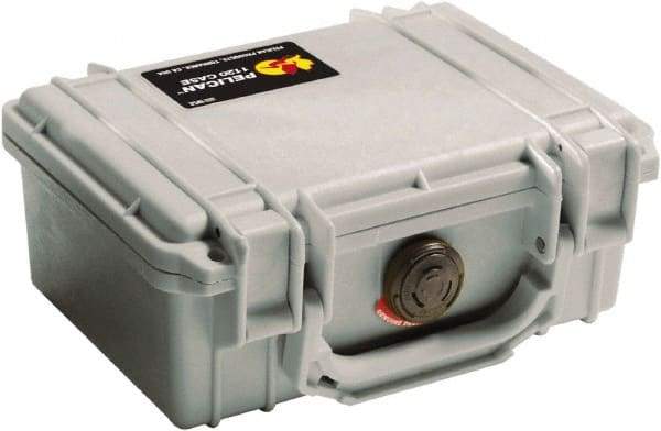 Pelican Products, Inc. - 7-51/64" Wide x 4-19/64" High, Clamshell Hard Case - Silver, Polyethylene - Industrial Tool & Supply