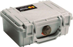 Pelican Products, Inc. - 6-49/64" Wide x 3-7/8" High, Clamshell Hard Case - Silver, Polyethylene - Industrial Tool & Supply