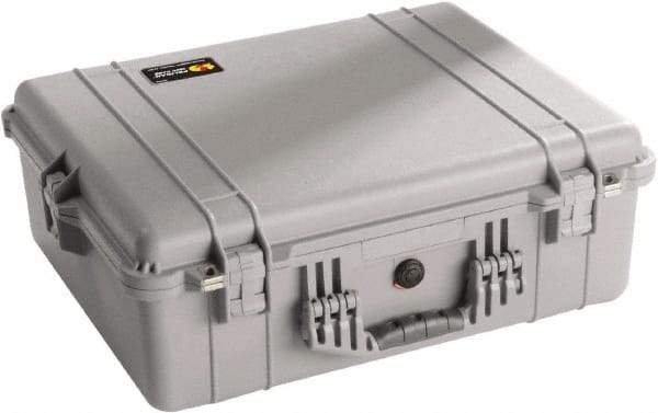 Pelican Products, Inc. - 19-23/64" Wide x 8-51/64" High, Clamshell Hard Case - Silver, Polyethylene - Industrial Tool & Supply