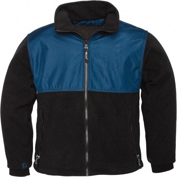 Viking - Size 2XL Cold Weather Jacket - Black, Navy, Polyester & PVC & Fleece, Zipper Closure, 51" Chest - Industrial Tool & Supply