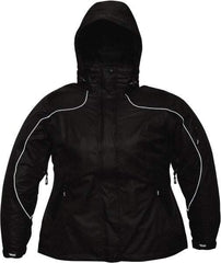 Viking - Size M, Black, Rain, Wind Resistant Jacket - 40" Chest, 4 Pockets, Detachable Hood - Industrial Tool & Supply
