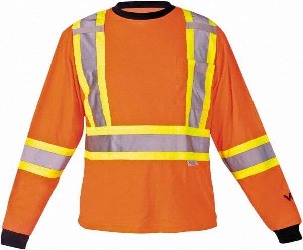 Viking - Size 4XL, Hi-Viz Orange, High Visibility, Long Sleeve T-Pocket, - 58" Chest, 1 Pocket, Cotton/Polyester - Industrial Tool & Supply