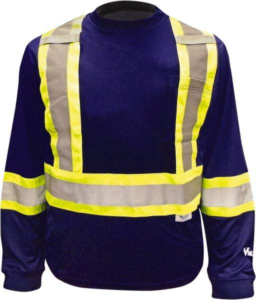 Viking - Size 4XL, Navy Blue, High Visibility, Long Sleeve T-Pocket, - 58" Chest, 1 Pocket, Cotton/Polyester - Industrial Tool & Supply