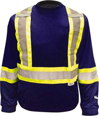 Viking - Size 4XL, Navy Blue, High Visibility, Long Sleeve T-Pocket, - 58" Chest, 1 Pocket, Cotton/Polyester - Industrial Tool & Supply
