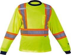 Viking - Size 4XL, Hi-Viz Lime, High Visibility, Long Sleeve T-Pocket, - 58" Chest, 1 Pocket, Cotton/Polyester - Industrial Tool & Supply
