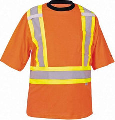 Viking - Size S, Hi-Viz Orange, High Visibility, Short Sleeve T-Pocket, - 37" Chest, 1 Pocket, Cotton/Polyester/Mesh - Industrial Tool & Supply