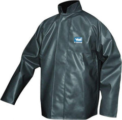 Viking - Size L, Green, Chemical, Rain, Wind Resistant Jacket - 43" Chest - Industrial Tool & Supply