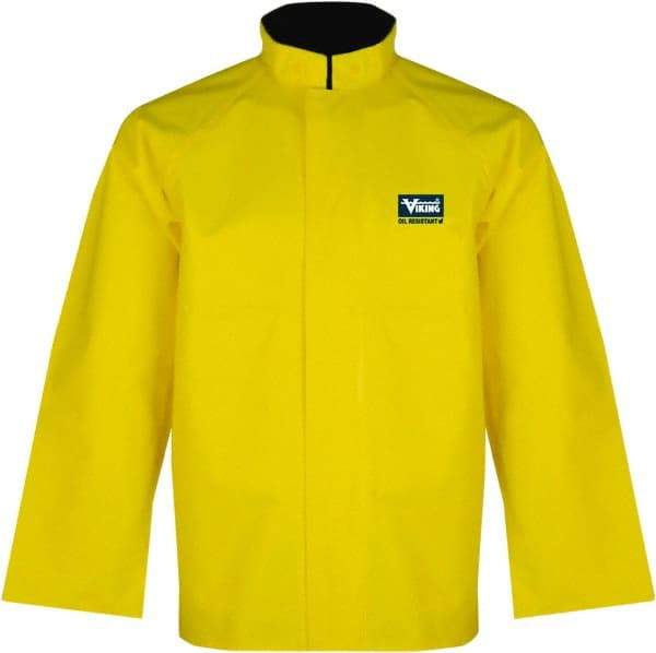 Viking - Size XL, Yellow, Chemical, Rain, Wind Resistant Jacket - 47" Chest - Industrial Tool & Supply