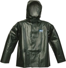 Viking - Size S, Green, Chemical, Rain, Wind Resistant Jacket - 37" Chest, Detachable Hood - Industrial Tool & Supply