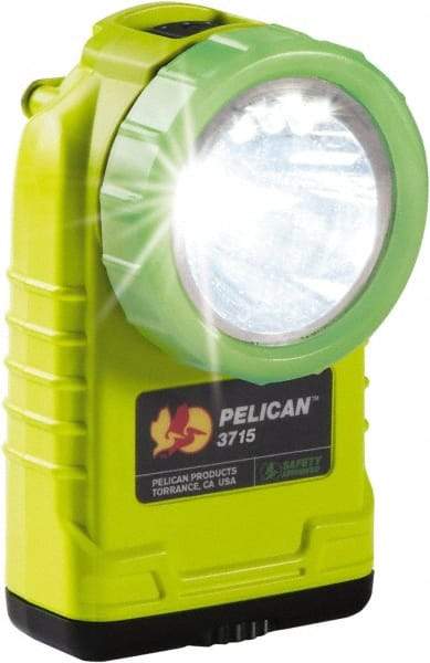 Pelican Products, Inc. - White LED Bulb, 233 Lumens, Right Angle Flashlight - Yellow Plastic Body, 4 AA Alkaline Batteries Not Included - Industrial Tool & Supply
