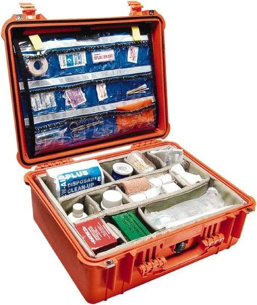 Pelican Products, Inc. - 17-13/64" Wide x 8-13/32" High, Clamshell Hard Case - Orange, Polypropylene - Industrial Tool & Supply