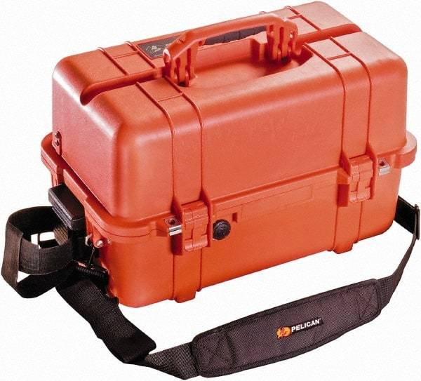 Pelican Products, Inc. - 12-47/64" Wide x 12-3/4" High, Clamshell Hard Case - Orange, Polypropylene - Industrial Tool & Supply