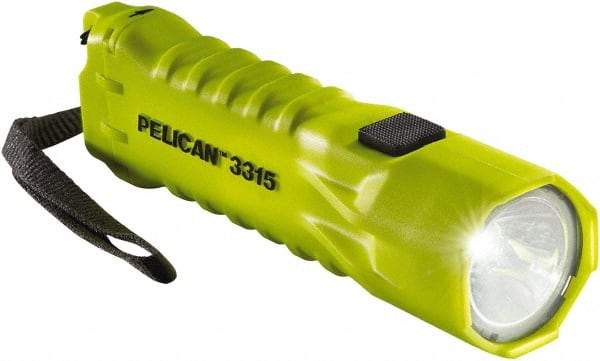 Pelican Products, Inc. - White LED Bulb, 160 Lumens, Industrial/Tactical Flashlight - Yellow Plastic Body, 3 AA Alkaline Batteries Included - Industrial Tool & Supply