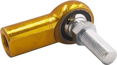 Made in USA - 1/2" ID, 1-5/16" Max OD, 6,453 Lb Max Static Cap, Female Spherical Rod End with Stud - 1/2-20 RH, 7/8" Shank Diam, 1-1/16" Shank Length, Carbon Steel with Plastic Raceway - Industrial Tool & Supply