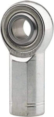 Made in USA - 3/16" ID, 5/8" Max OD, 3,736 Lb Max Static Cap, Plain Female Spherical Rod End - 10-32 LH, 0.469" Shank Diam, 9/16" Shank Length, Alloy Steel with Steel Raceway - Industrial Tool & Supply