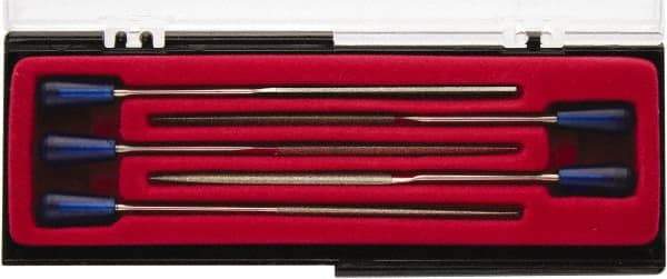 Value Collection - 5 Piece Diamond Pattern File Set - Set Includes Comprise, Square, Half Round, Round - Industrial Tool & Supply