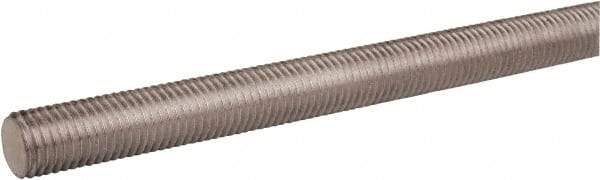 Made in USA - 7/16-20 UNF (Fine), 2' Long, Stainless Steel General Purpose Threaded Rod - Uncoated, Right Hand Thread - Industrial Tool & Supply