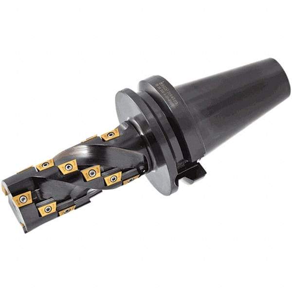 Iscar - 104.5mm Cut Diam, 32mm Arbor Hole, 7mm Max Depth of Cut, 45° Indexable Chamfer & Angle Face Mill - 4 Inserts, ONMU 1008\xB6S845 SNMU 2608 Insert, Right Hand Cut, 4 Flutes, Through Coolant, Series Helido - Industrial Tool & Supply