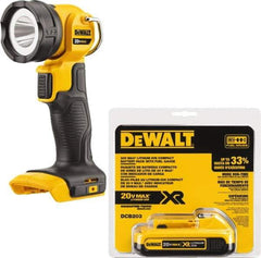 DeWALT - 20 Volts, 110 Lumens, Cordless Flashlight - White, 11 hr Run Time - Industrial Tool & Supply