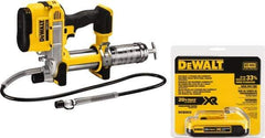 DeWALT - 10,000 Max psi, Flexible Battery-Operated Grease Gun - 16 oz Capacity, Bulk & Cartridge Fill, Includes Shoulder Strap & Battery - Industrial Tool & Supply