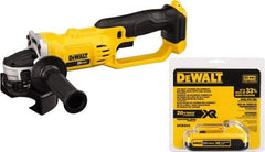 DeWALT - 4-1/2" Wheel Diam, 6,500 RPM, Cordless Cutoff & Cutoff-Grinder Tool - Right Angle Handle, 20 Volt, Battery Included - Industrial Tool & Supply