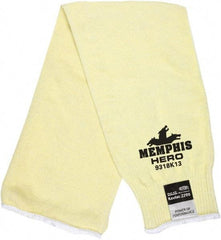 MCR Safety - Size Universal, Yellow Kevlar, Steel & Nylon Cut Resistant Sleeve - 18" Long Sleeve, Elastic Opening at Both Ends - Industrial Tool & Supply