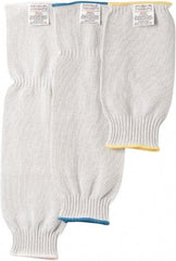MCR Safety - Size Universal, White Stainless Steel & Polyester Cut Resistant Sleeve - 12" Long Sleeve, Elastic Opening at Both Ends - Industrial Tool & Supply