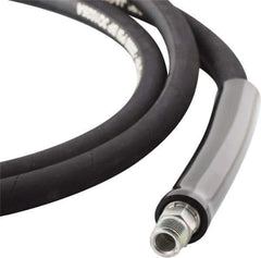 Value Collection - 3/8" Inside Diam x 3/8 NPT 50' Hydraulic Pump Hose - 10,000 psi, 3/8 NPTF Male Opposite End, Rubber - Industrial Tool & Supply
