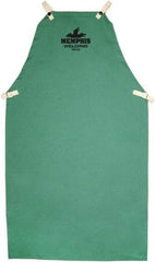 MCR Safety - 24 x 42" Flame Resistant/Retardant & Welding Bib Apron - Cotton, 9 oz Material, Green, Snap Closure - Industrial Tool & Supply