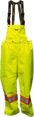 Viking - Size 3XL, High Visibility Lime, Rain, Cold Weather Bib Overall - No Pockets - Industrial Tool & Supply