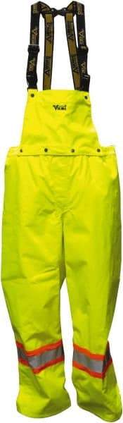 Viking - Size L, High Visibility Lime, Rain, Cold Weather Bib Overall - No Pockets - Industrial Tool & Supply