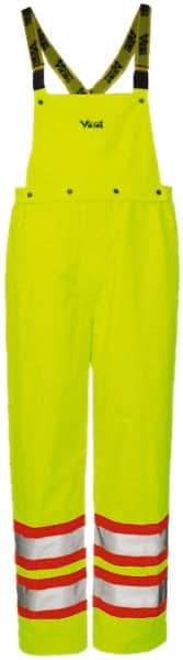 Viking - Size S, High Visibility Yellow, Rain, Wind Resistant Bib Overall - No Pockets - Industrial Tool & Supply