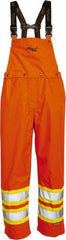 Viking - Size 4XL, High Visibility Orange, Rain, Wind Resistant Bib Overall - No Pockets - Industrial Tool & Supply