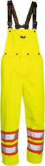 Viking - Size 3XL, High Visibility Yellow, Rain, Wind Resistant Bib Overall - No Pockets - Industrial Tool & Supply