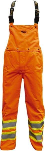 Viking - Size XL, High Visibility Orange, Rain, Wind Resistant Bib Overall - No Pockets - Industrial Tool & Supply