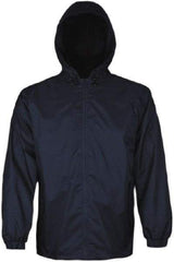 Viking - Size XL, Blue, Rain, Wind Resistant Jacket - 47" Chest, 2 Pockets, Attached Hood - Industrial Tool & Supply
