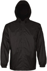 Viking - Size 3XL, Black, Rain, Wind Resistant Jacket - 55" Chest, 2 Pockets, Attached Hood - Industrial Tool & Supply