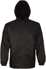 Viking - Size M, Black, Rain, Wind Resistant Jacket - 40" Chest, 2 Pockets, Attached Hood - Industrial Tool & Supply