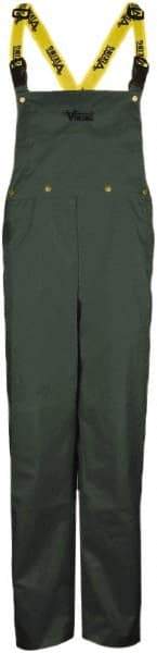 Viking - Size 4XL, Green, Rain, Wind Resistant Bib Overall - No Pockets - Industrial Tool & Supply