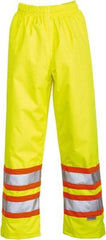 Viking - Size XL, High Visibility Lime, Rain, Wind Resistant Pants - No Pockets - Industrial Tool & Supply