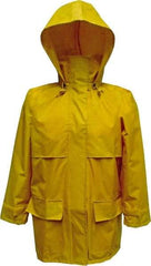 Viking - Size 2XL, Yellow, Rain, Wind Resistant Jacket - 51" Chest, Detachable Hood - Industrial Tool & Supply