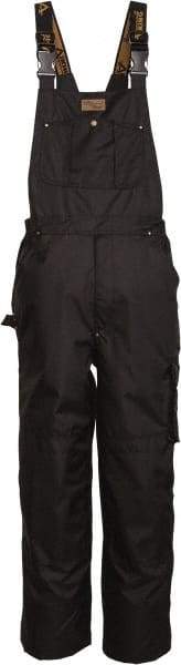 Viking - Size 3XL, Black, Rain, Wind Resistant Bib Overall - No Pockets - Industrial Tool & Supply